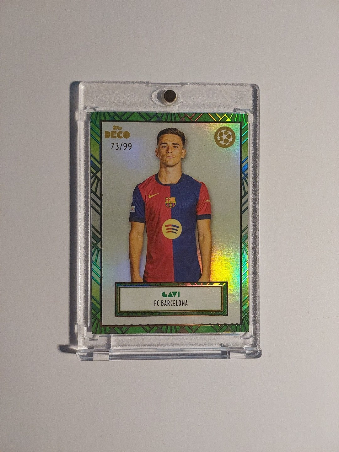 Topps UCC Deco 2023-24 Gavi Barcelona Spanien Parallel 73/99 Refractor Rare Hit – Bild 1
