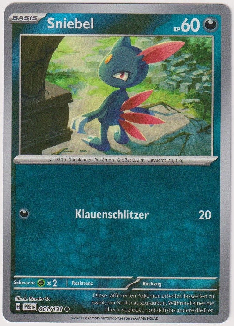 Pokemon TCG Sneasel #61/131 Common (C) Poke Ball Holo Deutsch 2025 – Bild 1