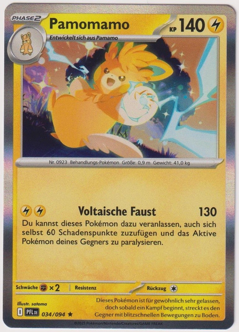 Pokemon TCG Pawmot #34/094 Rare (R) Holo Deutsch 2025 – Bild 1