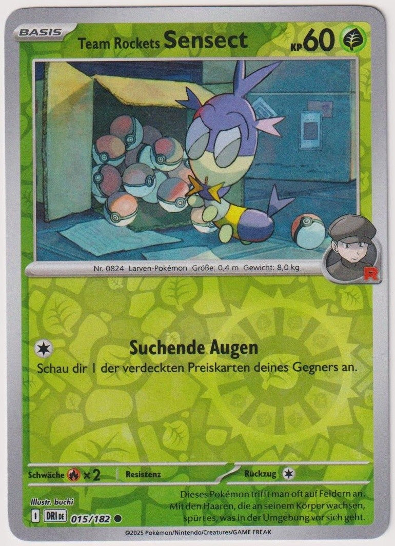 Pokemon TCG Blipbug #15/182 Common (C) Reverse Holo Deutsch 2025 – Bild 1