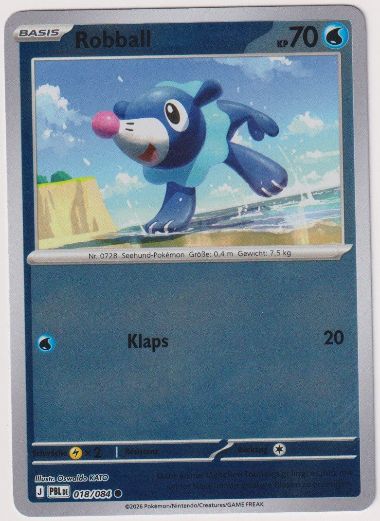 Pokemon TCG Popplio #18/084 Common (C) Reverse Holo Deutsch 2026 – Bild 1