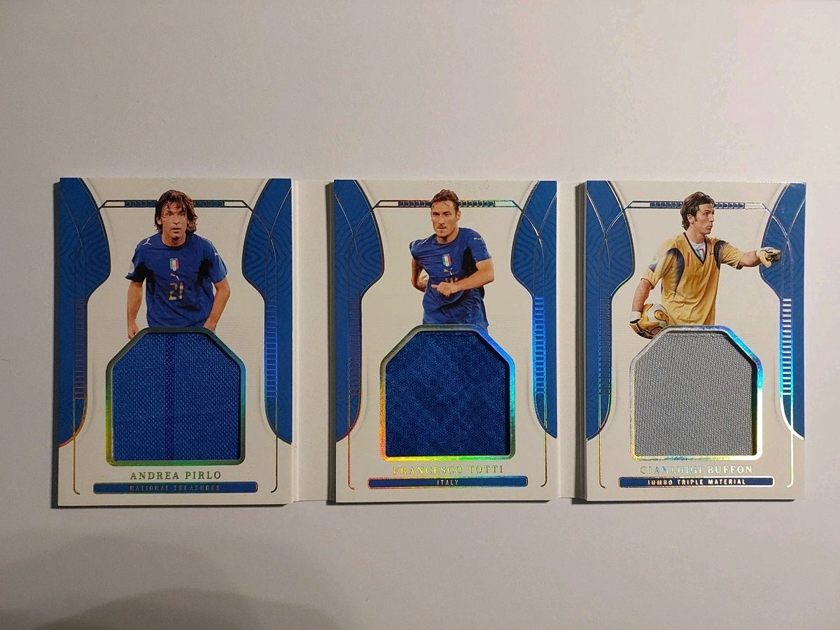 Panini 2021-22 Pirlo & Totti & Buffon Tripple Booklet Patch Relic Parallel 47/49 – Bild 1
