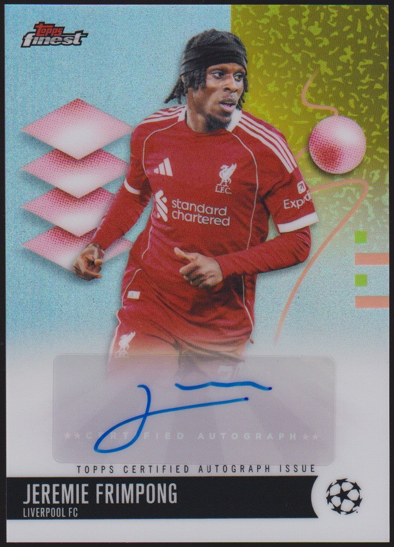 Topps 2025-26 Jeremie Frimpong Auto Liverpool UCC Parallel Refractor – Bild 1