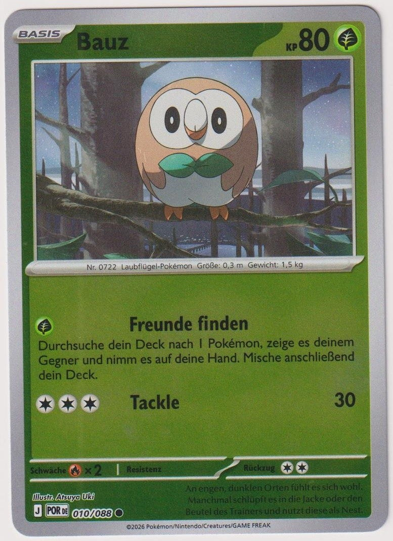 Pokemon TCG Rowlet #10/088 Common (C) Reverse Holo Deutsch 2026 – Bild 1