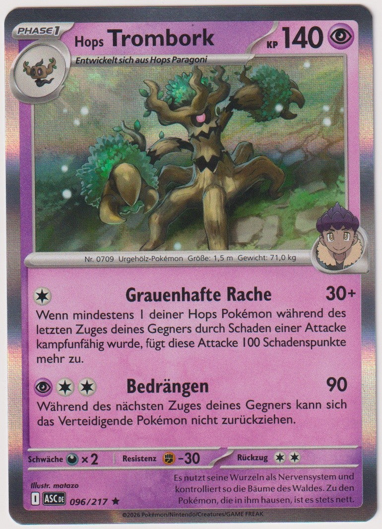 Pokemon TCG Hops Trevenant #96/217 Rare (R) Holo Deutsche 2026 – Bild 1