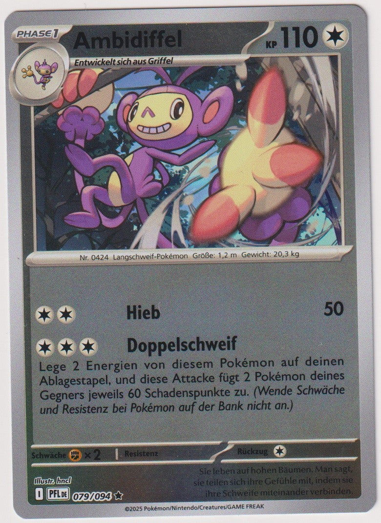Pokemon TCG Ambipom #79/094 Rare (R) Reverse Holo Deutsch 2025 – Bild 1