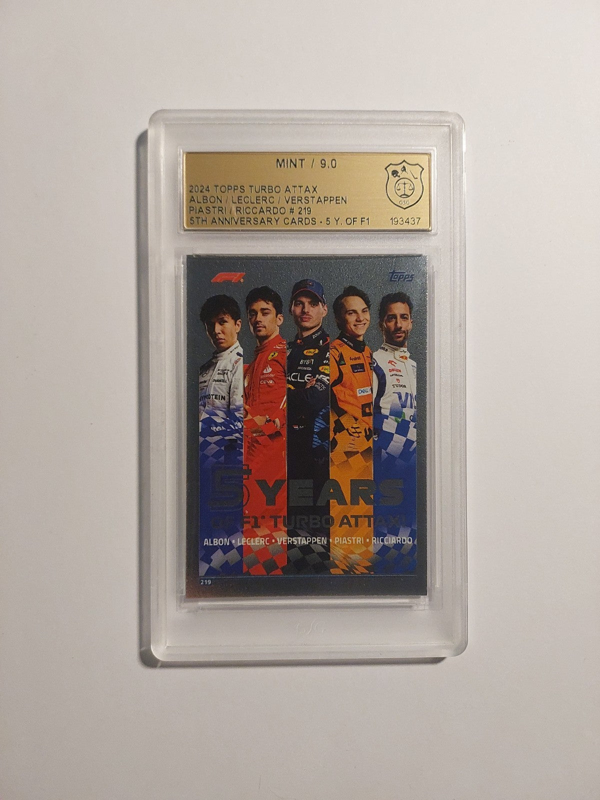 Topps Turbo 2024 Verstappen / Leclerc / Piastri / Albon / Riccardo GSG 9 = PSA – Bild 1