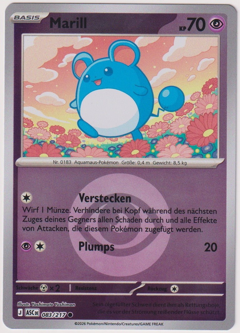 Pokemon TCG Marill #83/217 Common (C) Reverse Holo Deutsch 2026 – Bild 1
