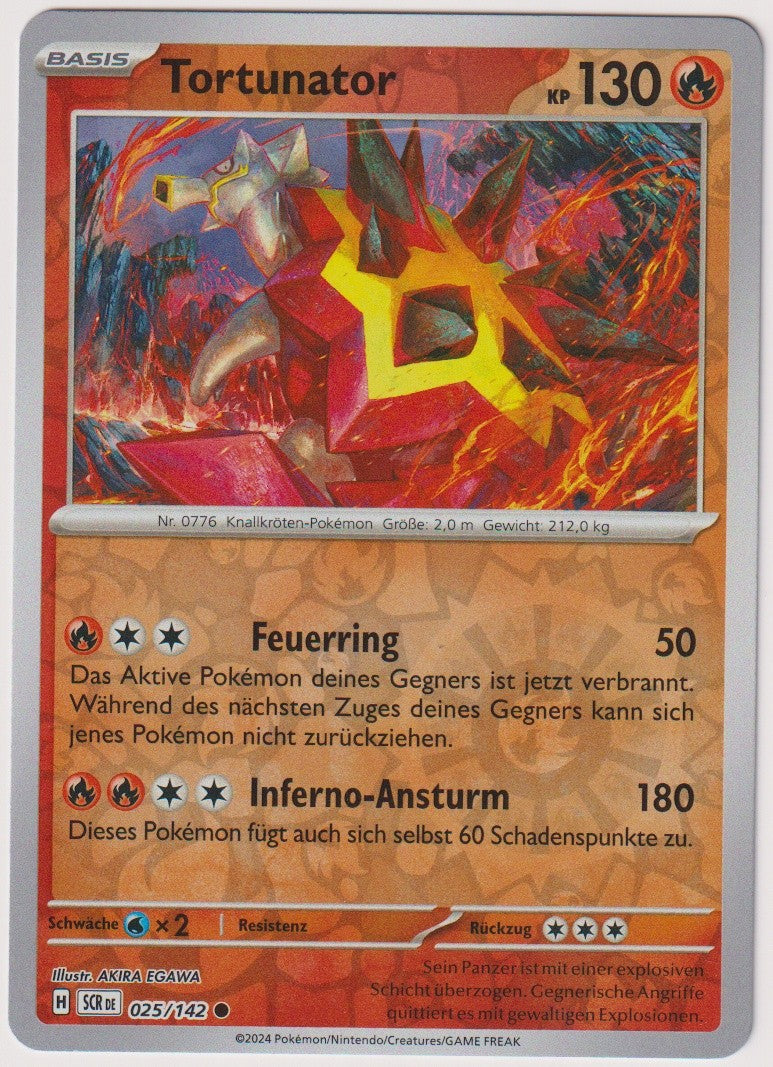 Pokemon TCG Turtonator #25/142 Common (C) Reverse Holo Deutsch 2024 – Bild 1