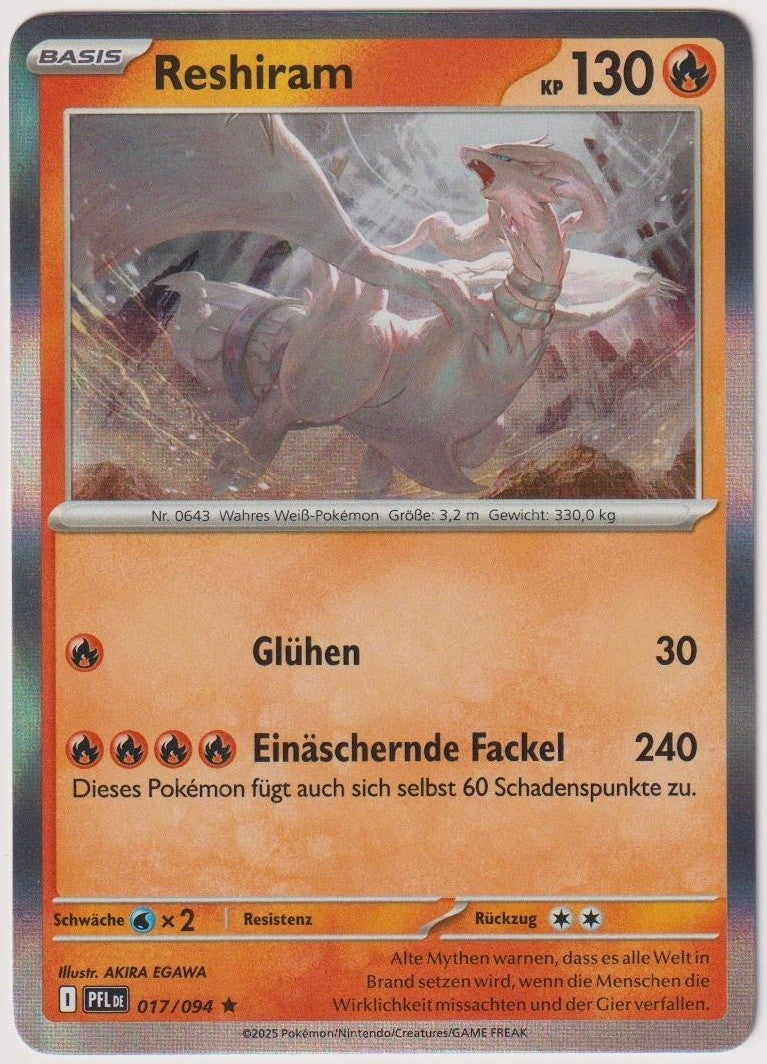 Pokemon TCG Reshiram #17/094 Rare (R) Holo Deutsch 2025 – Bild 1