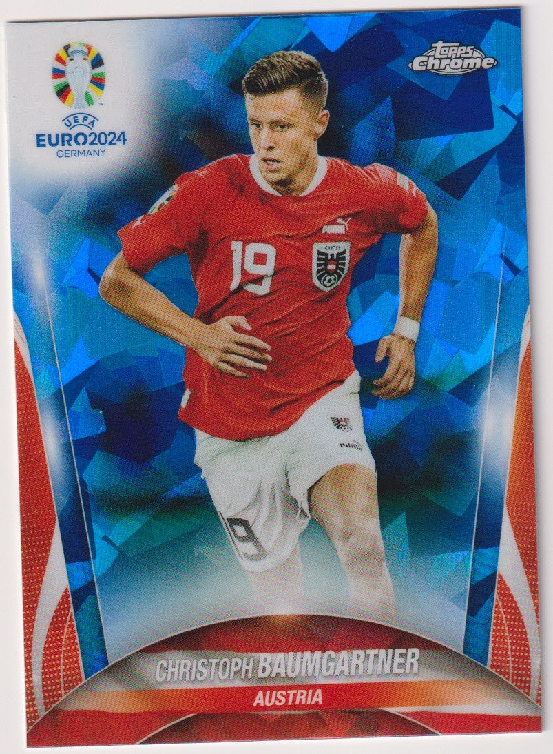 Topps Uefa Euro 2024 Christoph Baumgartner Österreich Parallel Blue Refractor – Bild 1