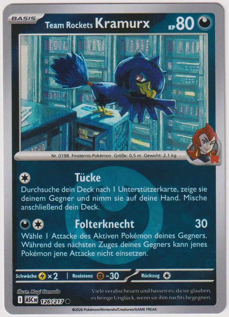 Pokemon TCG Team Rockets Kramurx #126/217 common (C) Reverse Holo Deutsch 2026 – Bild 1
