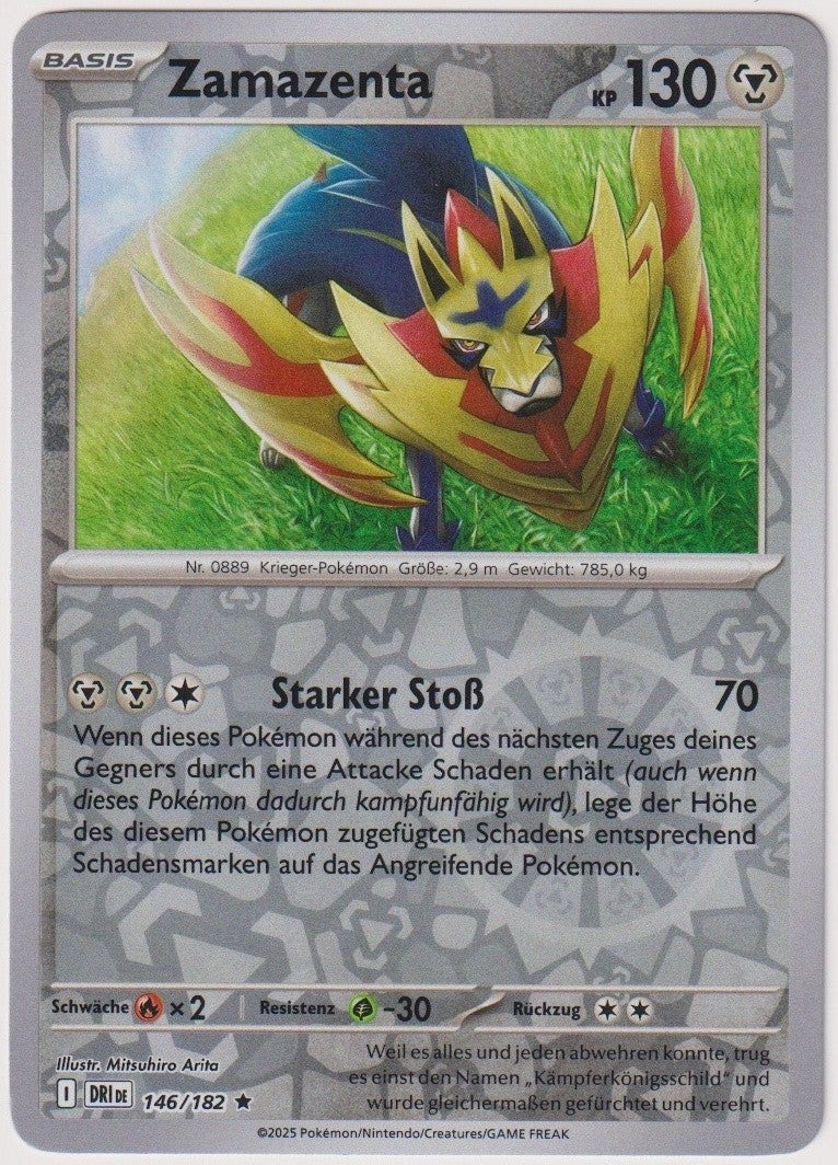 Pokemon TCG Zamazenta #146/182 Rare (R) Reverse Holo Deutsch 2025 – Bild 1