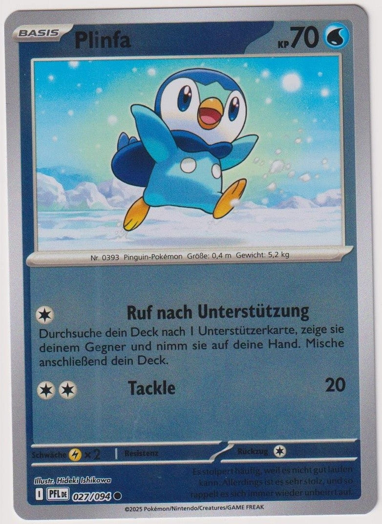 Pokemon TCG Piplup #27/094 Common (C) Reverse Holo Deutsch 2025 – Bild 1