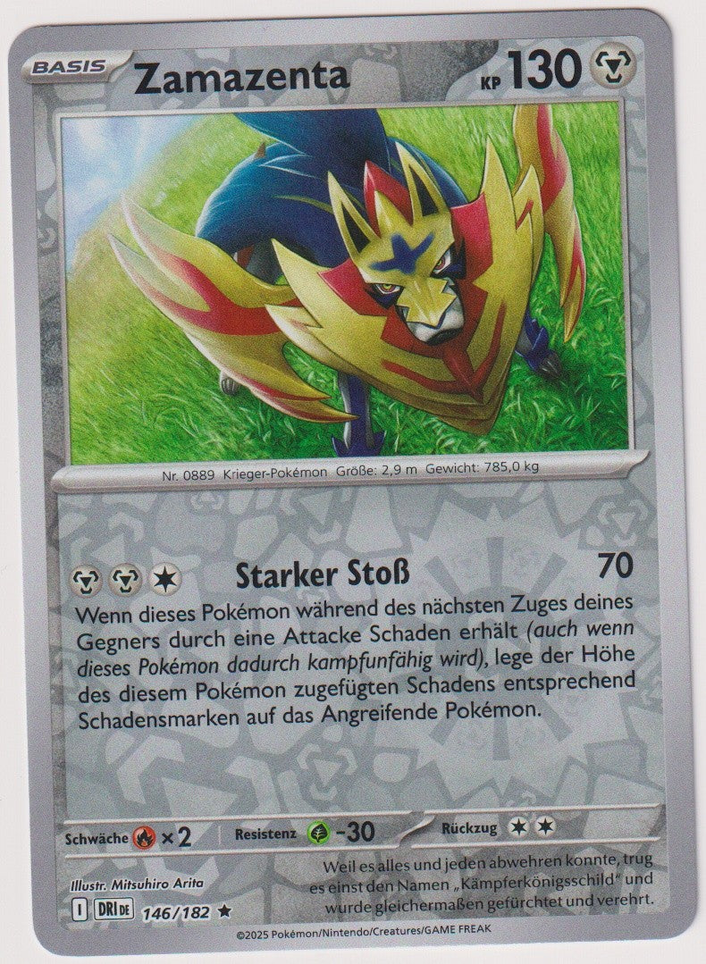 Pokemon TCG Zamazenta #146/182 Rare (R) Reverse Holo Deutsch 2025 – Bild 1