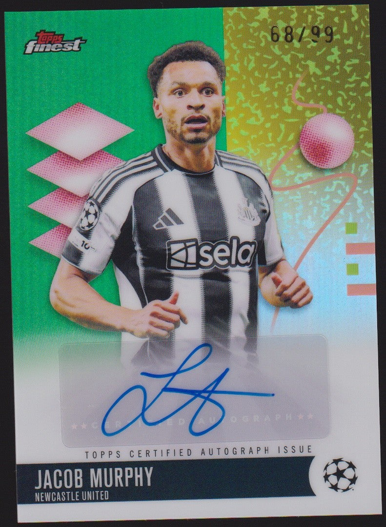 Topps Finest UEFA 2025-26 Jacob Murphy Auto Newcastle United Parallel 68/99 – Bild 1