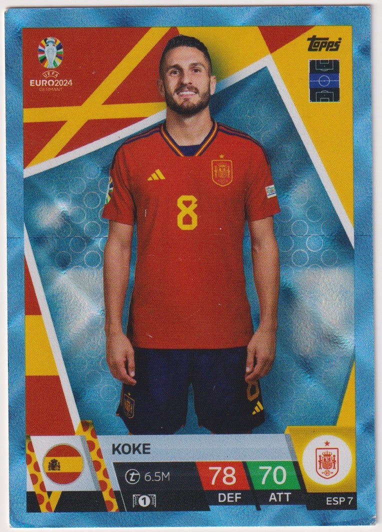 Topps Match Attax 2023-24 Koke Spanien Parallel Rare – Bild 1