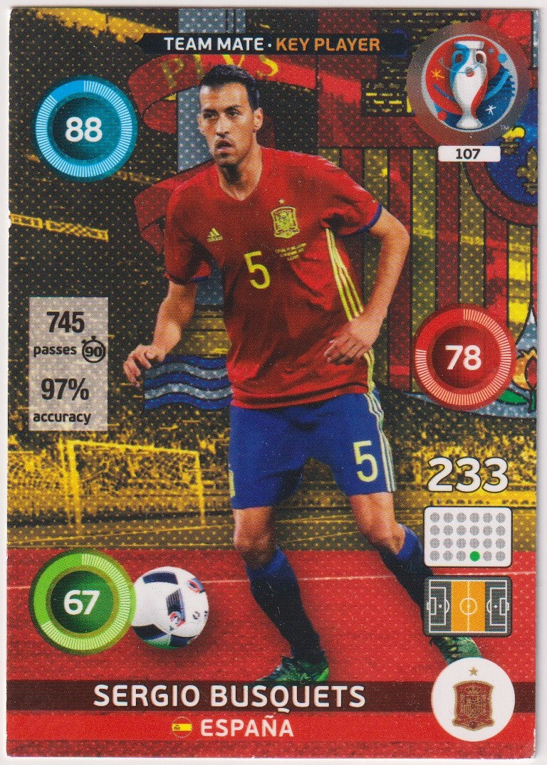 Panini Adrenalyn XL 2016 Sergio Busquets Spanien Legend Vintage Parallel – Bild 1