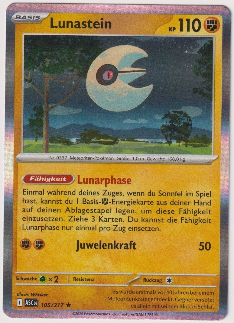 Pokemon TCG Lunatone #105/217 Rare (R) Holo Deutsch 2026 – Bild 1