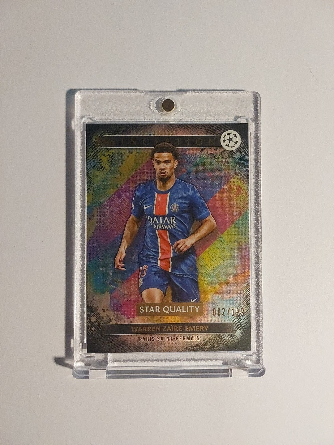 Topps Inception 2025-26 Warren Zaire-Emery Paris Saint-Germain Parallel 2/199 – Bild 1