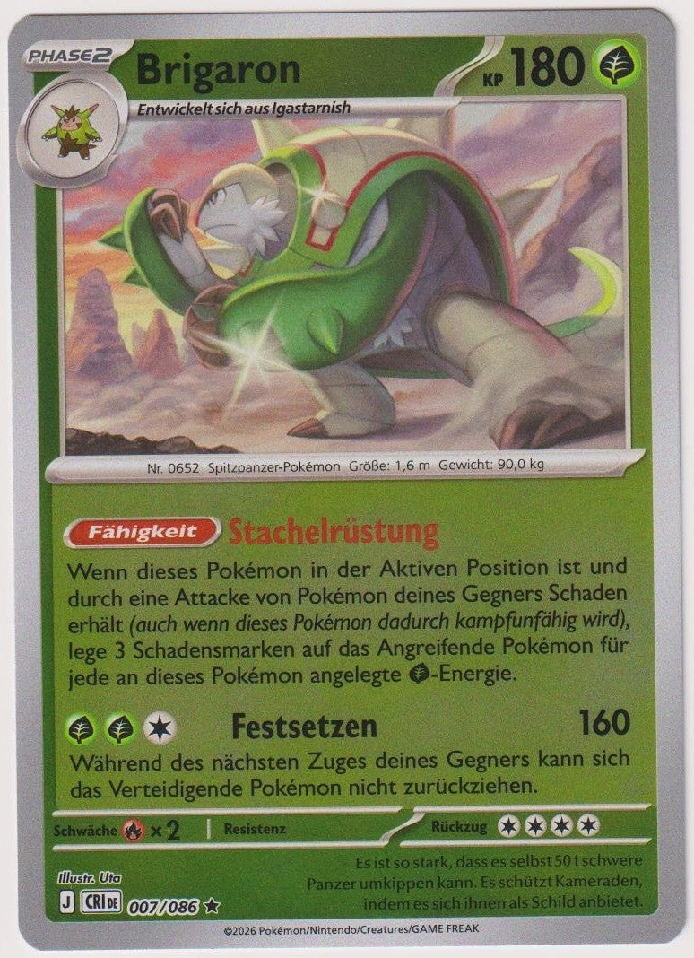 Pokemon TCG Chesnaught #7/086 Rare (R) Reverse Holo Deutsch 2026 – Bild 1