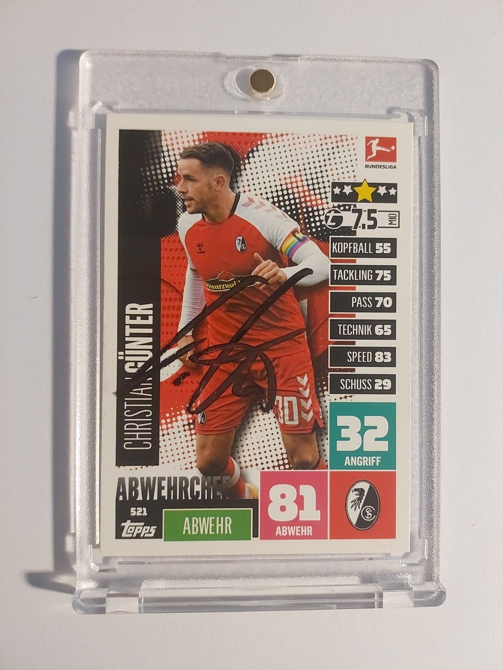 Topps Bundesliga 2022-23 Christian Günter SC Freiburg (On Card Auto) – Bild 1