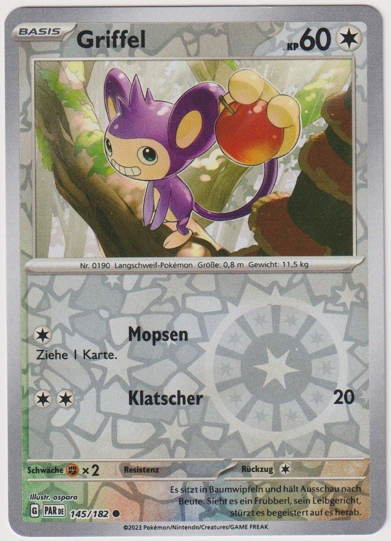 Pokemon TCG Aipom #145/182 Common (C) Reverse Holo Deutsch 2023 – Bild 1