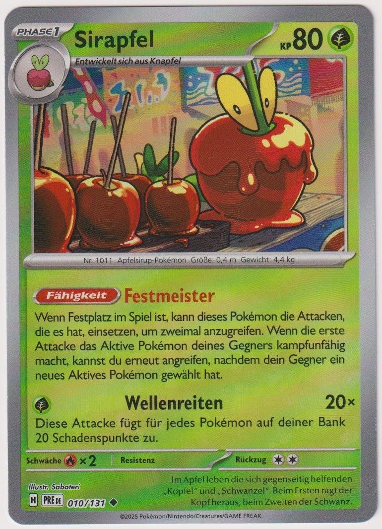 Pokemon TCG Dipplin #10/131 Uncommon (U) Master Ball Reverse Holo Deutsch 2025 – Bild 1