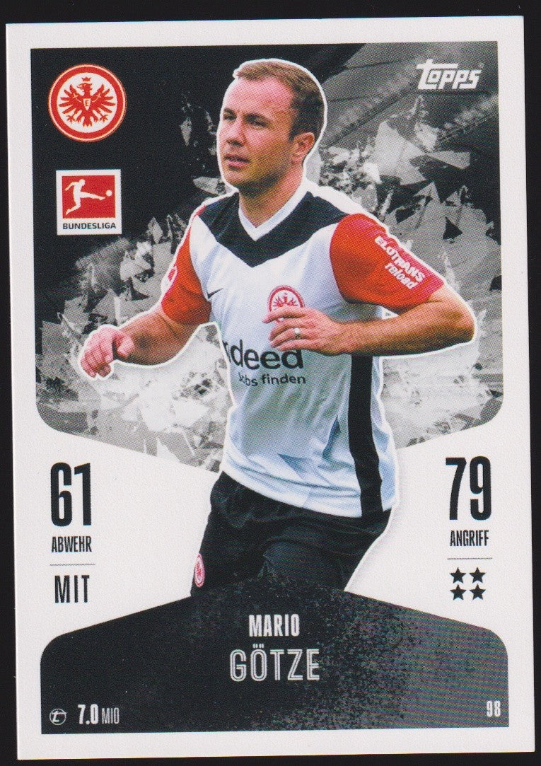 Topps Match 2024-25 Mario Götze Eintracht Frankfurt Saison 2024/25 Parallel – Bild 1