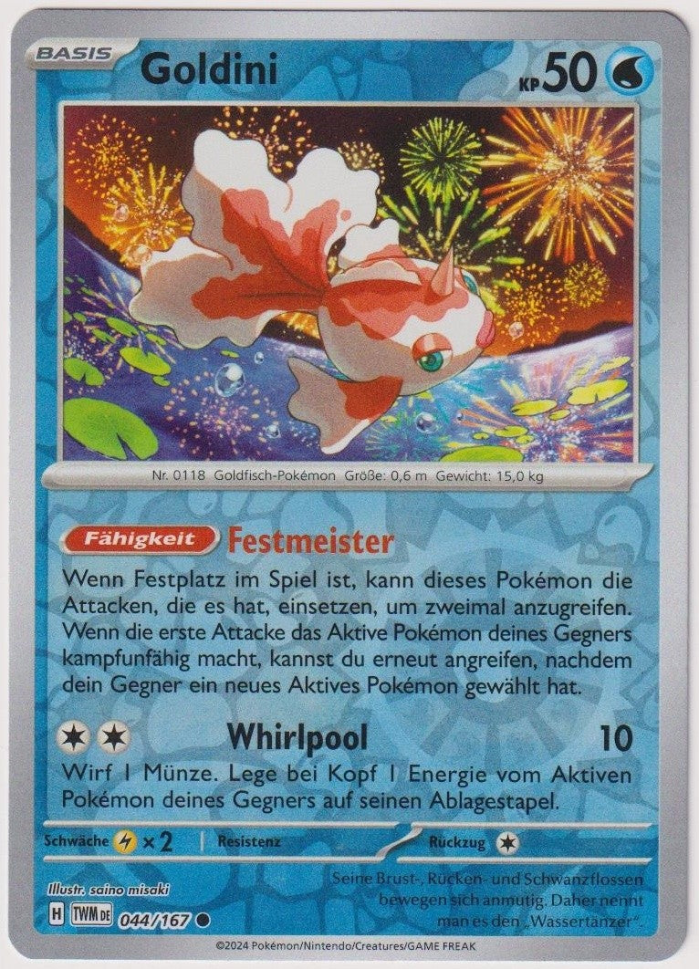 Pokemon TCG Goldeen #44/167 Common (C) Reverse Holo Deutsch 2024 – Bild 1