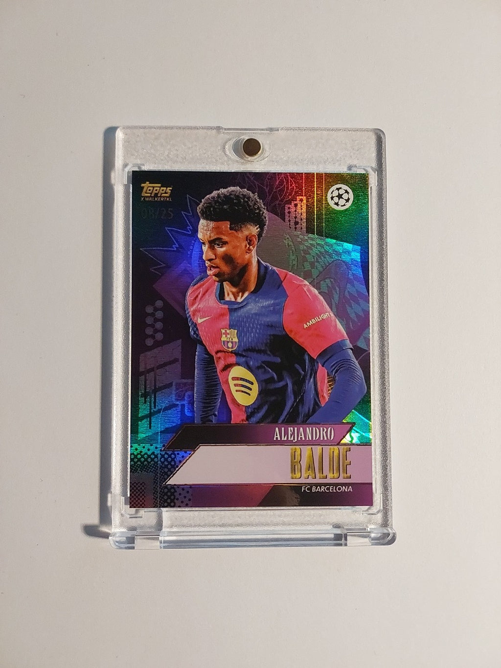 Topps UCC Gold 2024-25 Alejandro Balde Barcelona Parallel 8/25 Refractor Rare – Bild 1