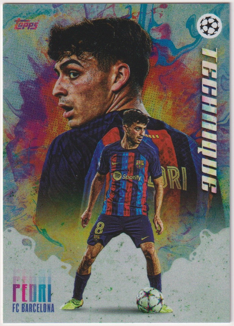Topps Technique 2022-23 Pedri FC Barcelona Champions League Parallel Rare – Bild 1