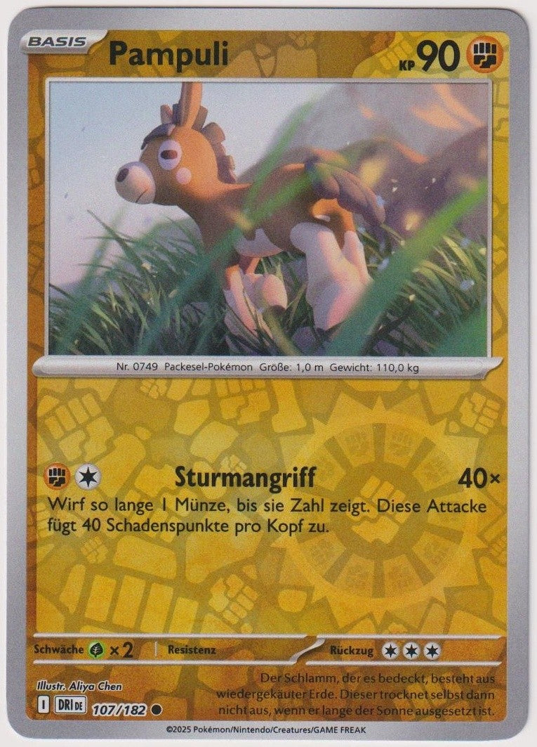 Pokemon TCG Mudbray #107/182 Common (C) Reverse Holo Deutsch 2025 – Bild 1
