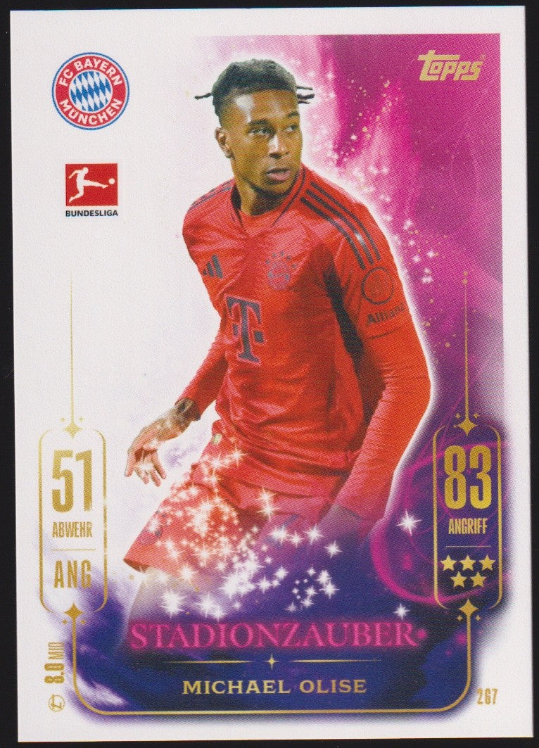 Topps Match Attax 2024-25 Michael Olise FC Bayern München Bundesliga Parallel – Bild 1