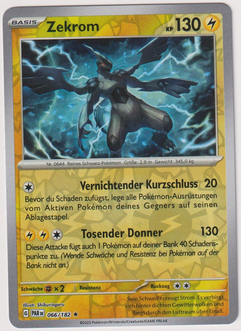 Pokemon TCG Zekrom #66/182 Rare (R) Reverse Holo Deutsch 2023 – Bild 1