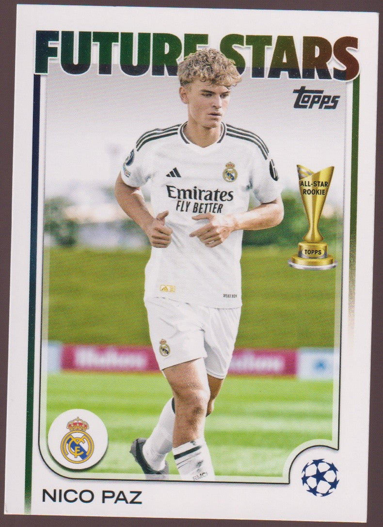 Topps 2024-25 Nico Paz Rookie Real Madrid C.F. UEFA Champions League Parallel – Bild 1