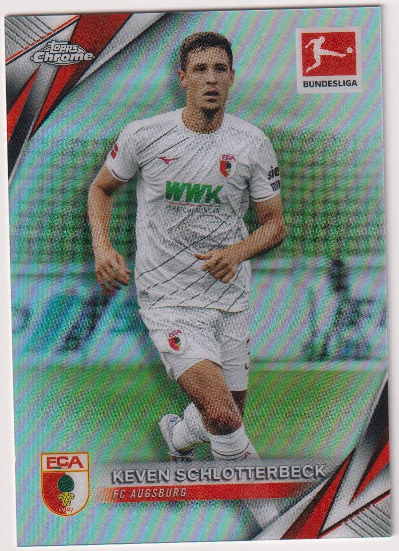 Topps Chrome 2023-24 Keven Schlotterbeck FC Augsburg Parallel Refractor – Bild 1