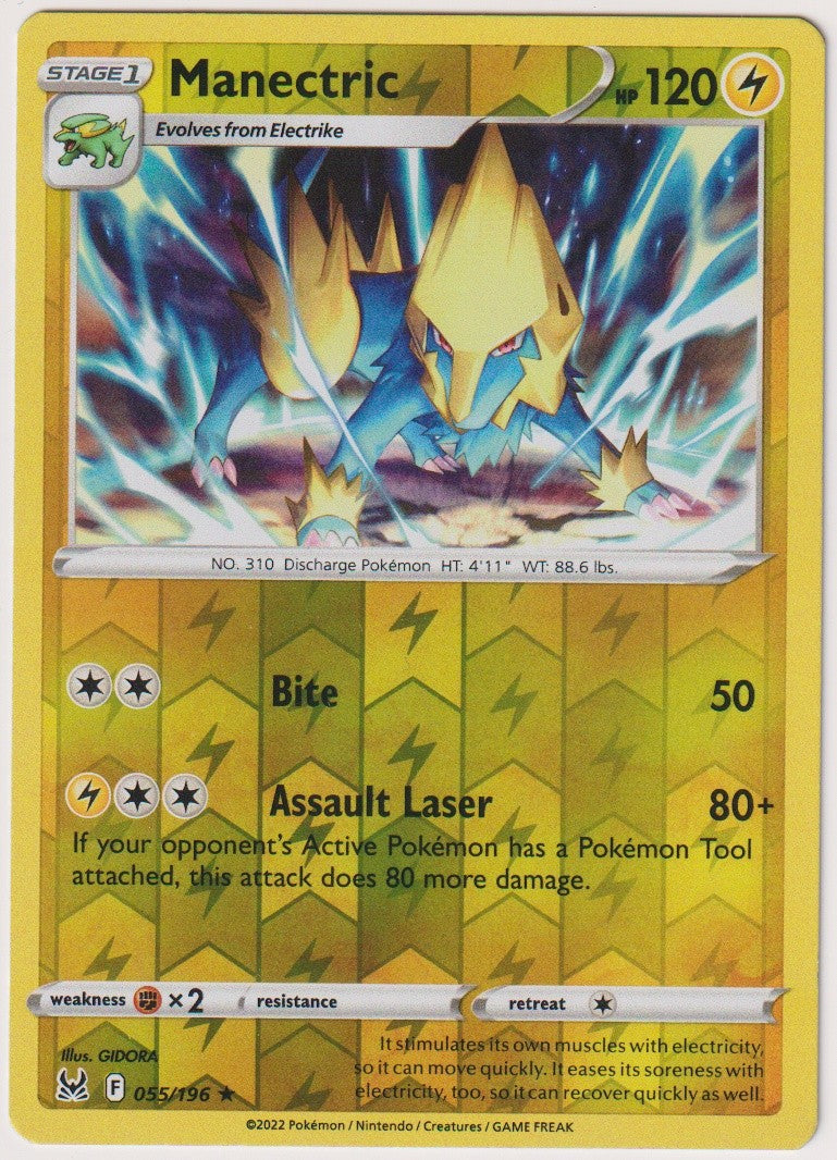Pokemon TCG Manectric #55/196 Rare (R) Reverse Holo Englisch 2022 – Bild 1