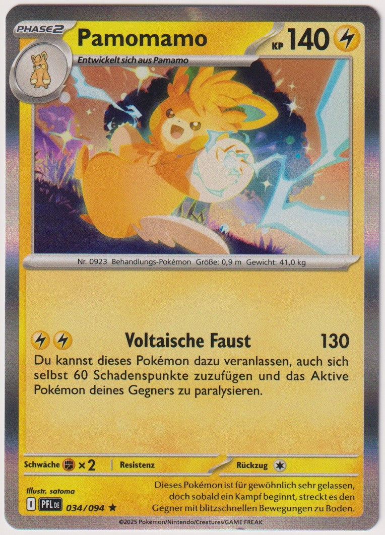 Pokemon TCG Pawmot #34/094 Rare (R) Holo Deutsch 2025 – Bild 1