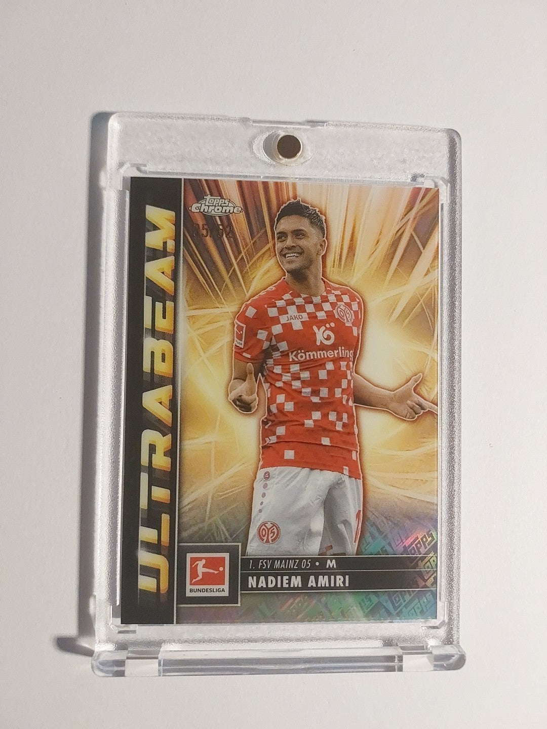 Topps Chrome 2024-25 Nadiem Amiri Mainz Nummeriert 5/52 Parallel Refractor – Bild 1