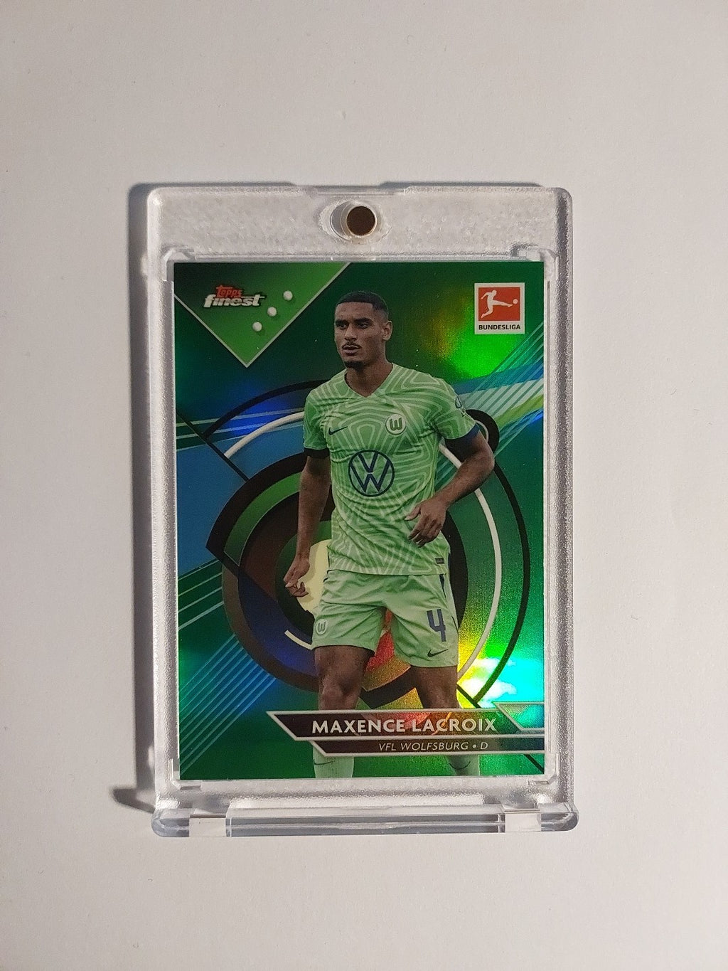 Topps Finest Bundesliga 2022-23 Maxence Lacroix Wolfsburg Parallel 85/99 Rare – Bild 1