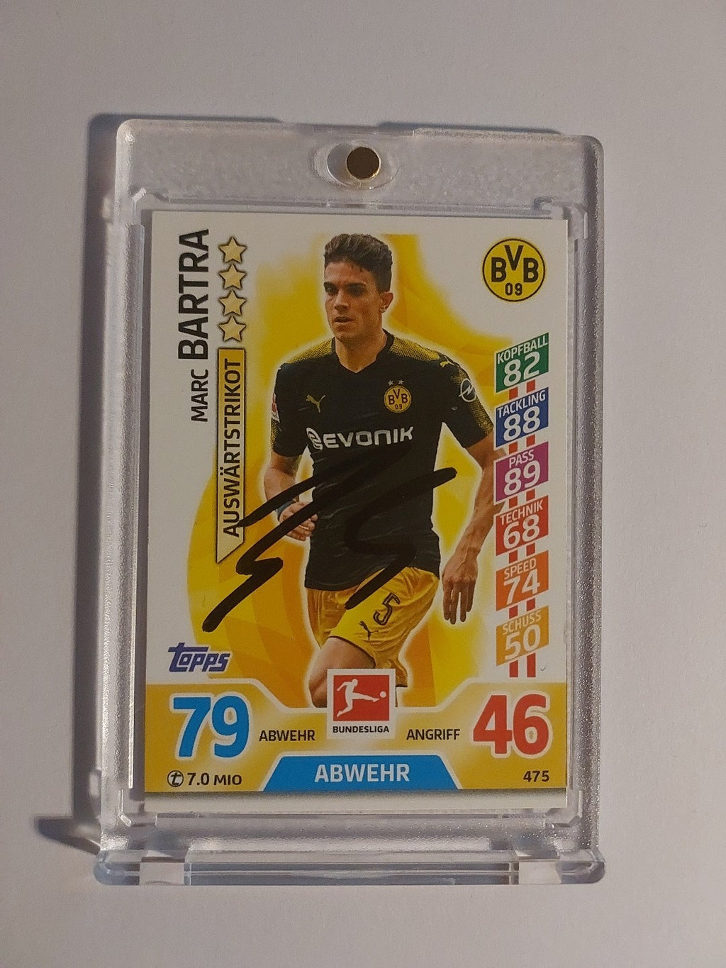 Topps Bundesliga 2017-18 Marc Bartra Borussia Dortmund BVB (On Card Auto) – Bild 1