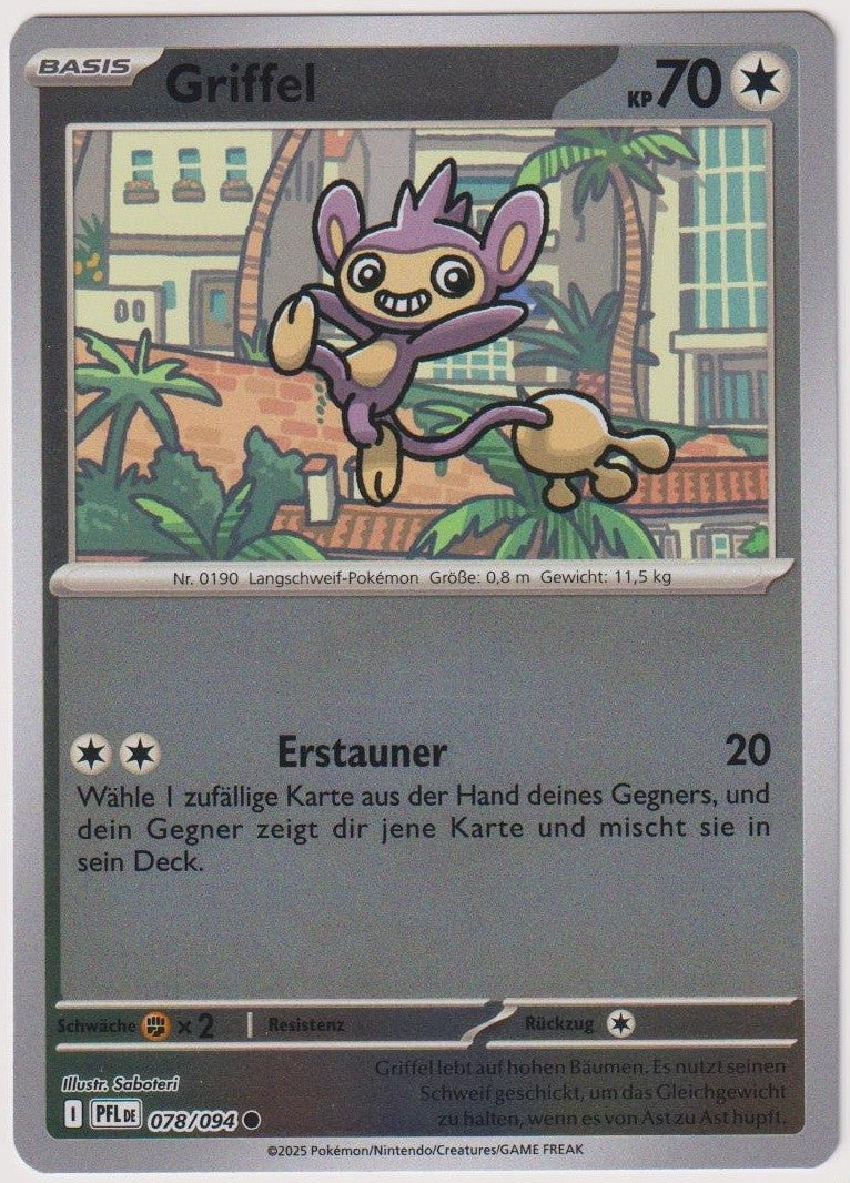 Pokemon TCG Aipom #78/094 Common (C) Reverse Holo Deutsch 2025 – Bild 1