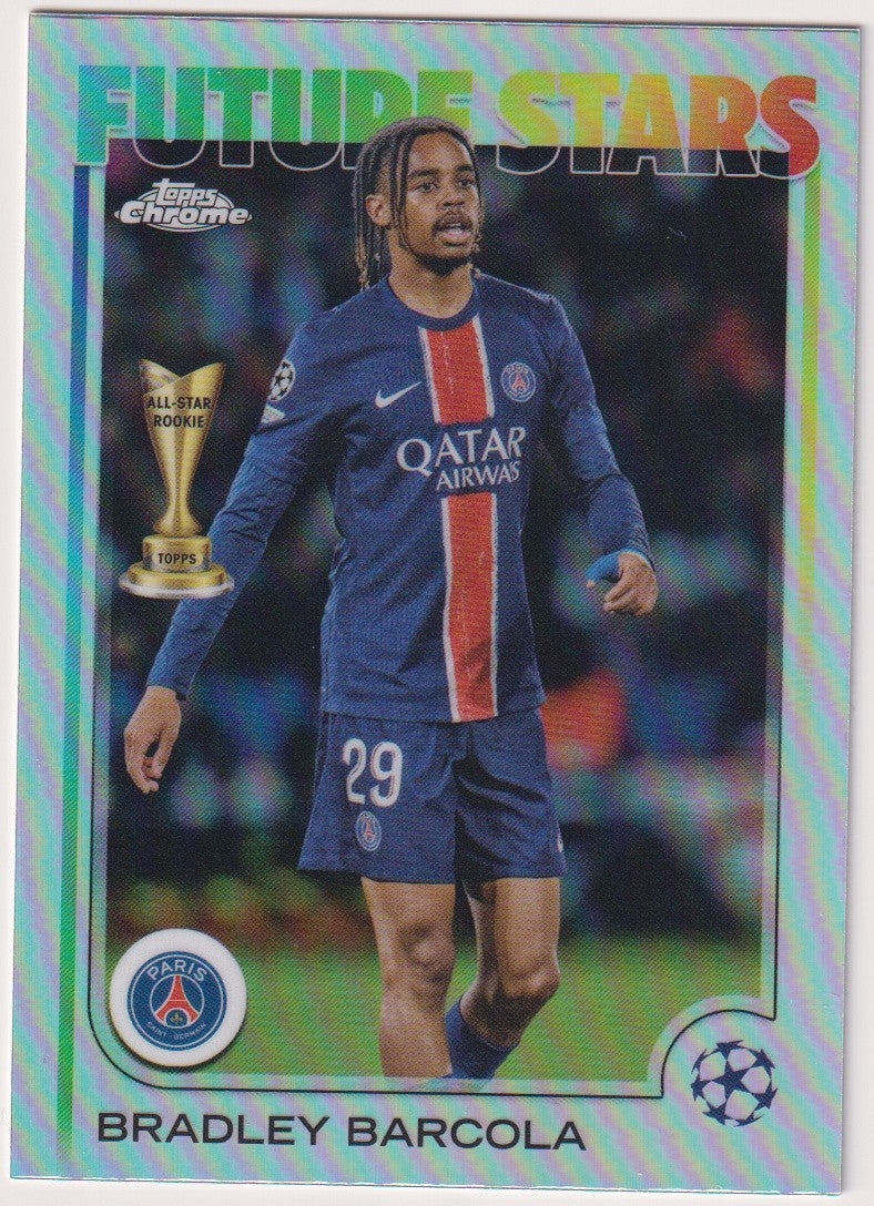 Topps Chrome 2025-26 Bradley Barcola Rookie Paris Saint-Germain Parallel Rare – Bild 1