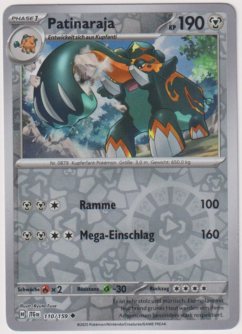 Pokemon TCG Patinaraja #110/159 Uncommon (U) Reverse Holo Deutsch 2025 – Bild 1