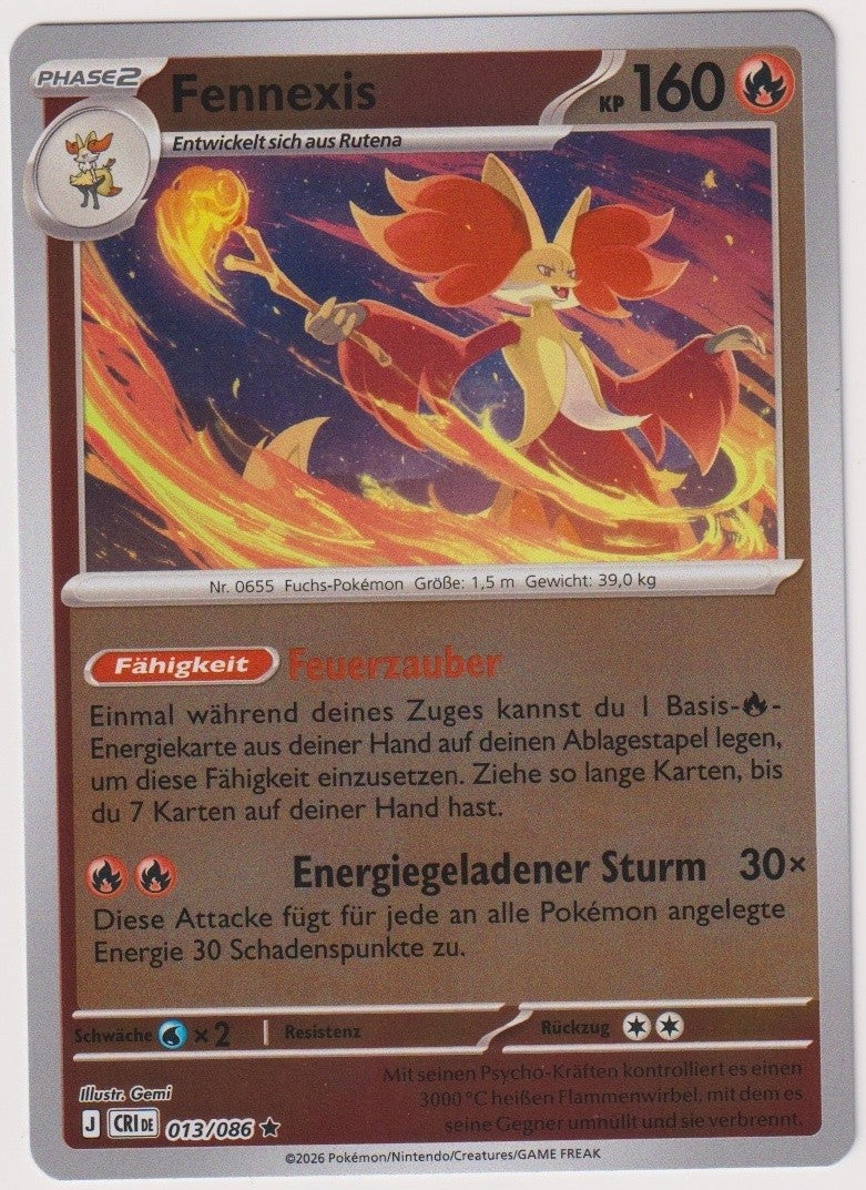 Pokemon TCG Delphox #13/086 Rare (R) Reverse Holo Deutsch 2026 – Bild 1
