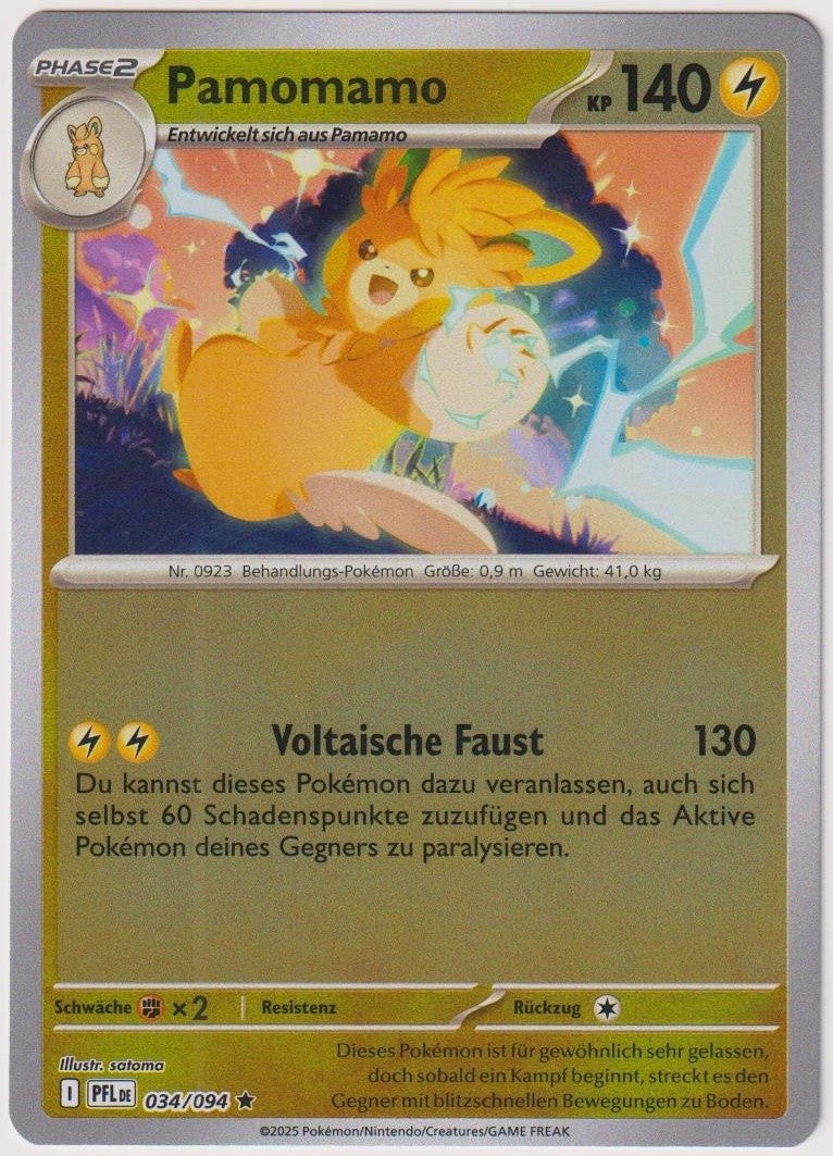 Pokemon TCG Pawmot #34/094 Rare (R) Reverse Holo Deutsch 2025 – Bild 1