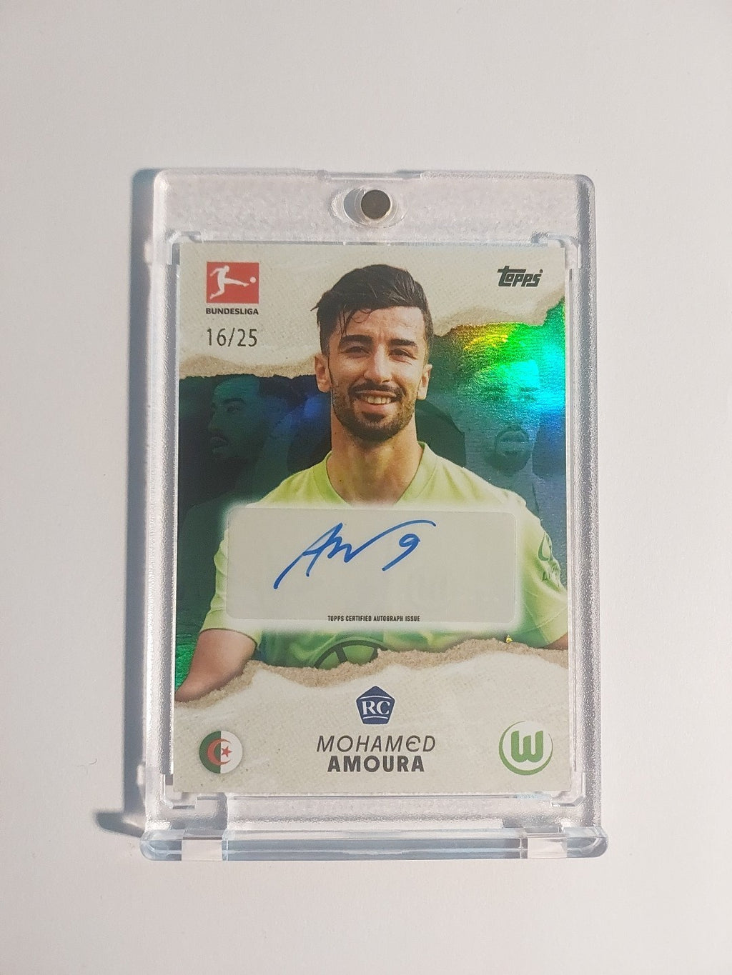Topps Bundesliga Stars 2024-25 Mohamed Amoura Auto Wolfsburg Parallel 16/25 Rare – Bild 1