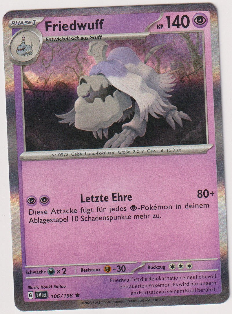 Pokemon TCG Houndstone #106/198 Rare (R) Holo Deutsch 2023 – Bild 1