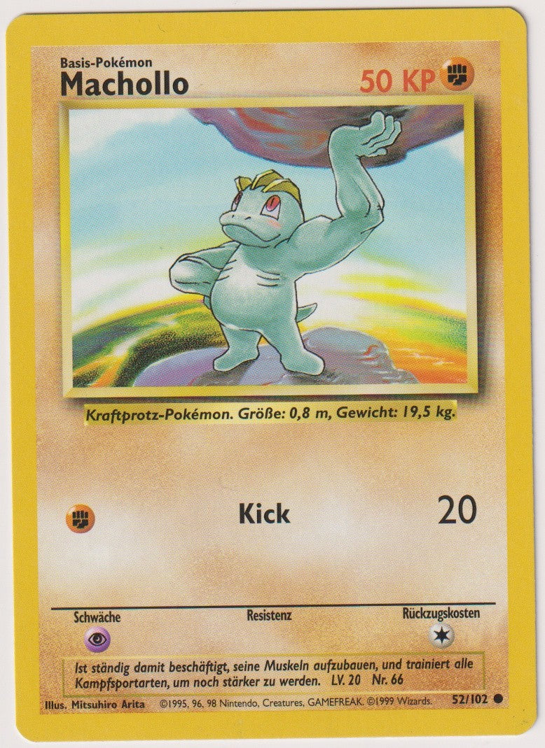 Pokemon TCG Machop #52/102 Common (C) Non-Holo Deutsch 1999 – Bild 1
